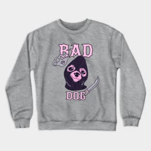 bad dog in balaclava meme Crewneck Sweatshirt